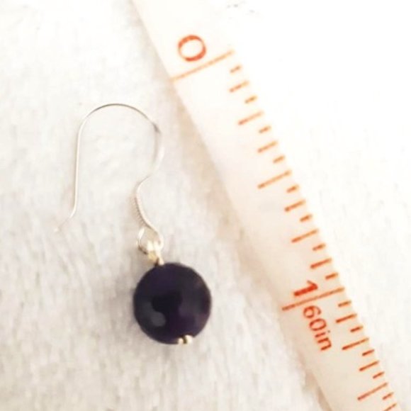 Elegant Purple Amethyst Earrings 925 Silver Wire - Picture 8 of 8